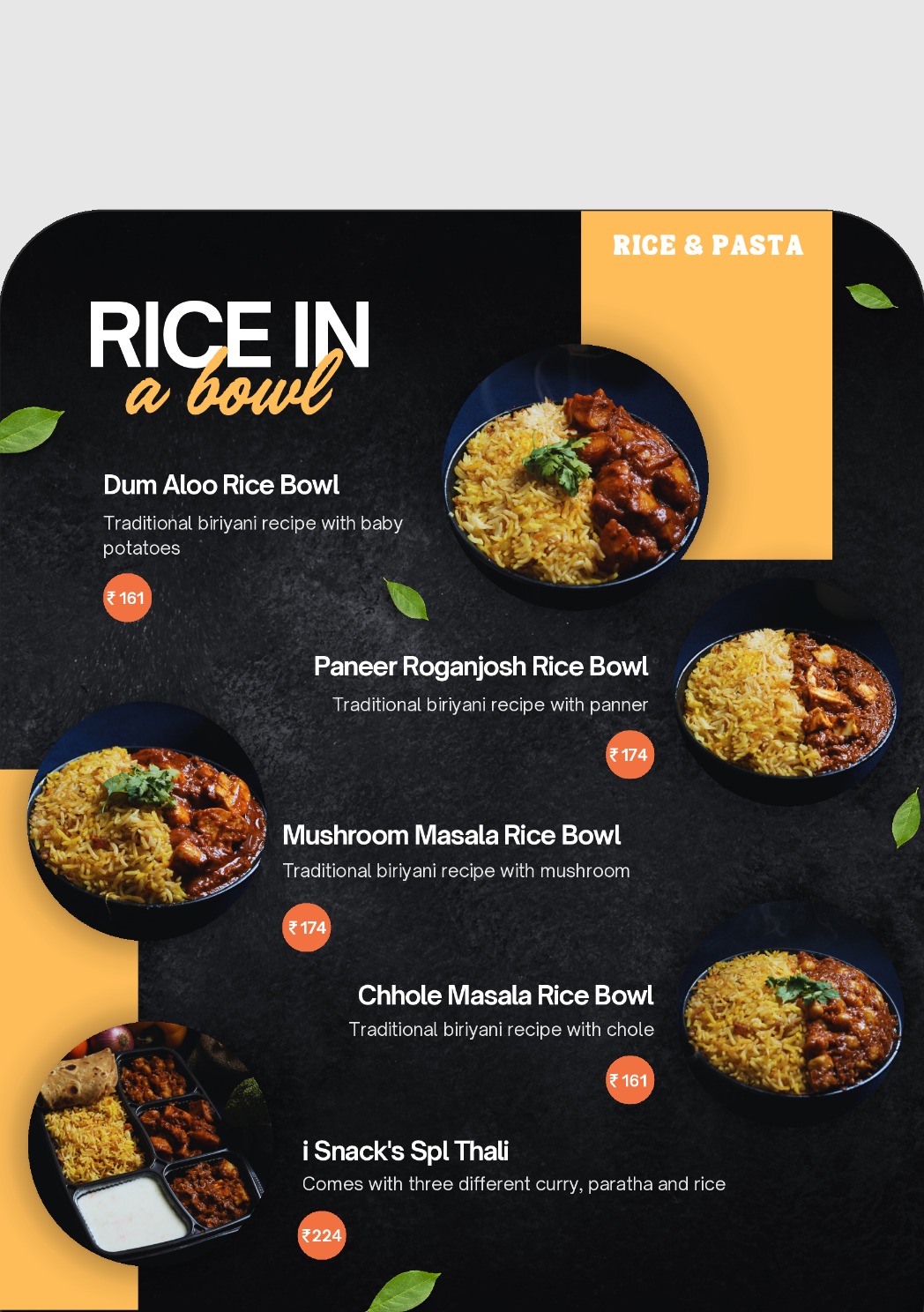 Dine-In Menu